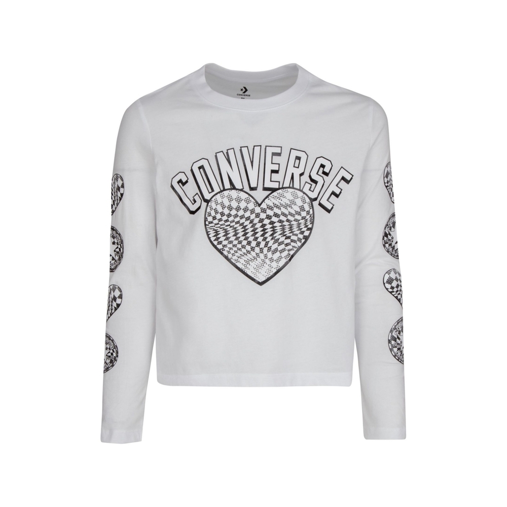 Converse Big Kids Girls Warp Check Heart Top Size 7 to 8